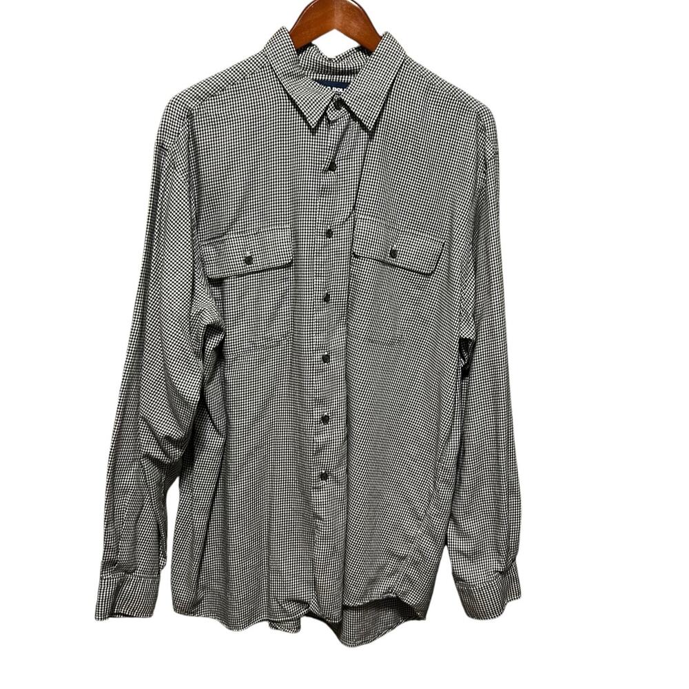 Polo Golf Mens Benford Shirt XL Houndstooth Button Front Preppy Office Travel